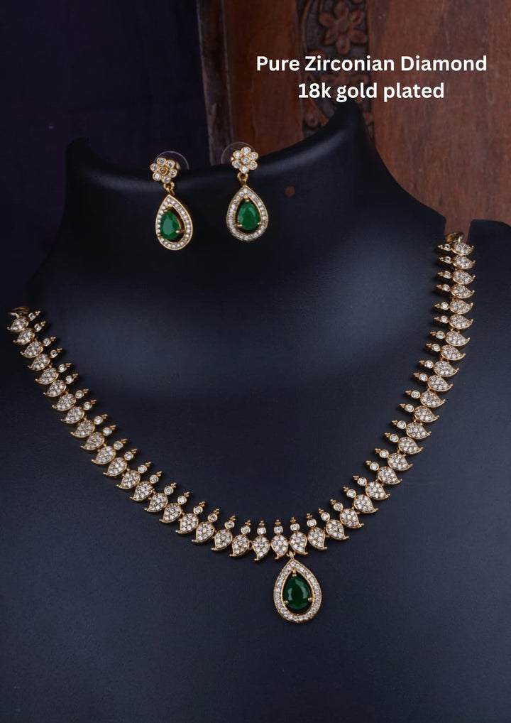 Pure Zirconian Diamond Necklace With Earrings c107520