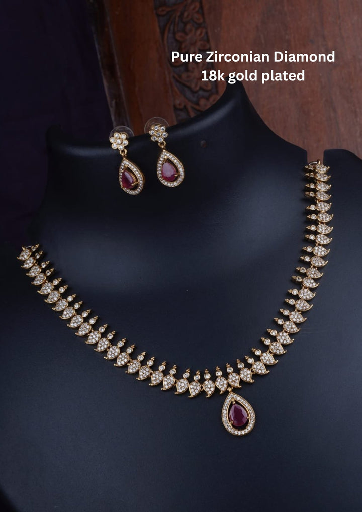 Pure Zirconian Diamond Necklace With Earrings c107520