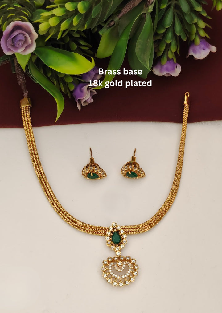 Kundan Mini Necklace with Earrings s70074