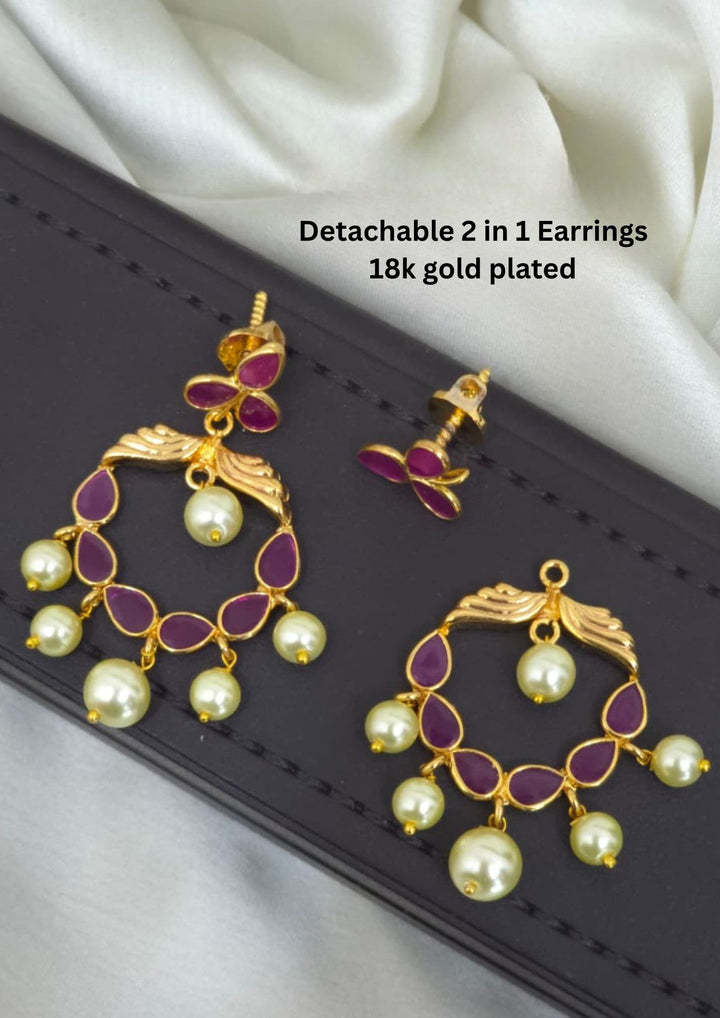 Kundan (Detachable 2 in 1) Earrings r10320