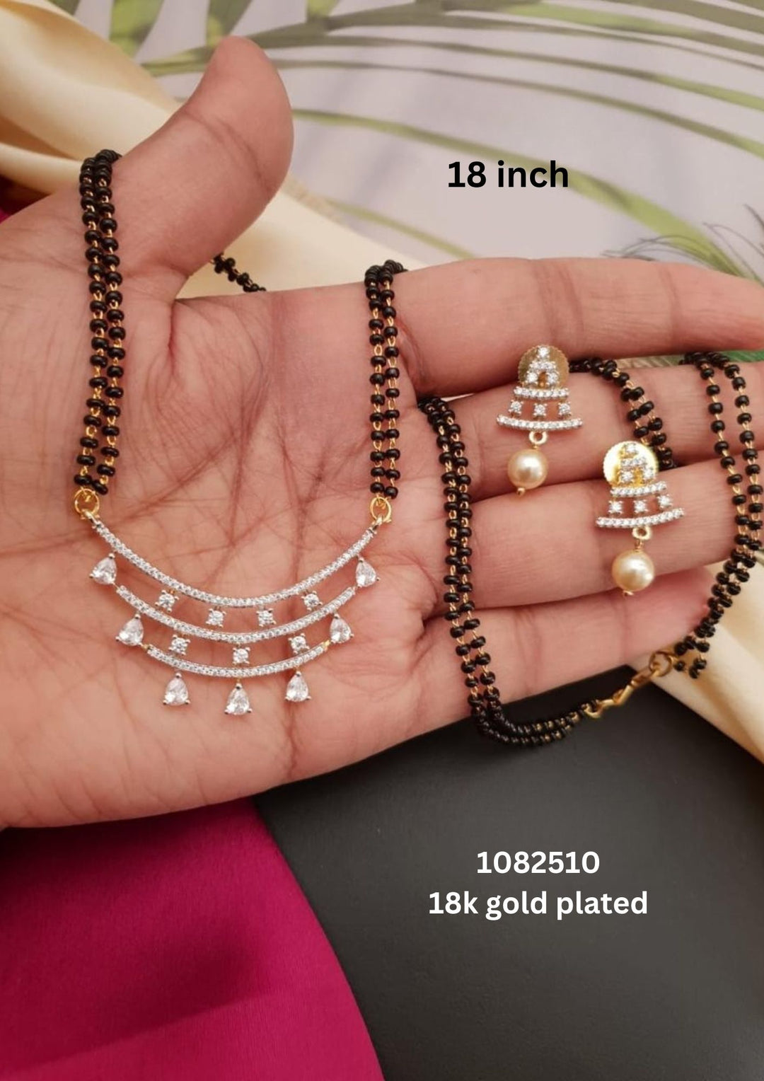 Pure Zirconian Diamond Mangalsutra 18 inch g10550