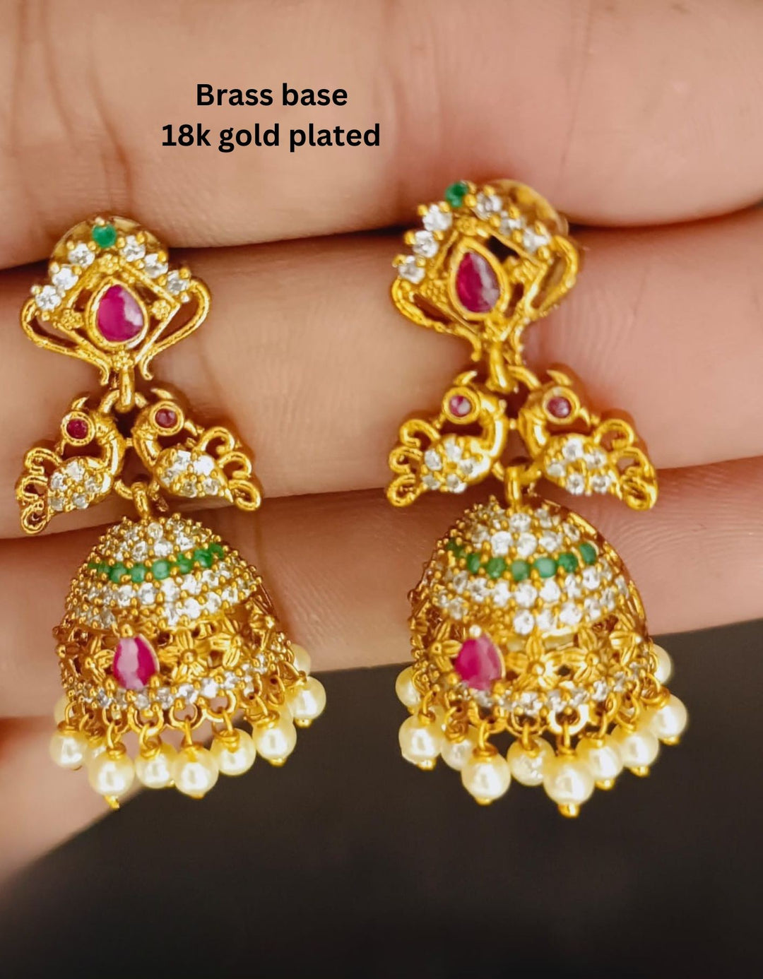 Kundan Gemstone Jhumkas a91