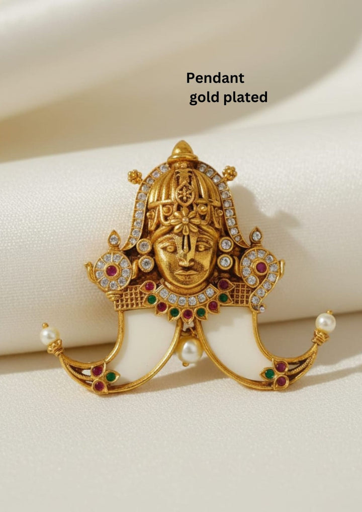 Kundan Gold Plated Temple Pendant a04