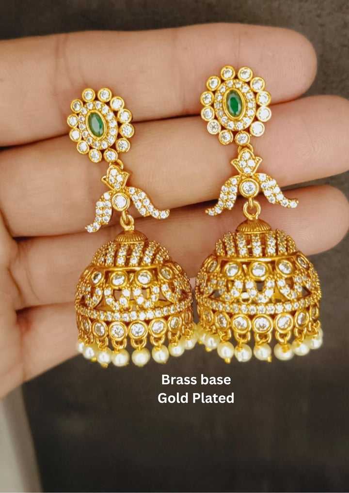 Kundan Gold Plated Jhumkas a83