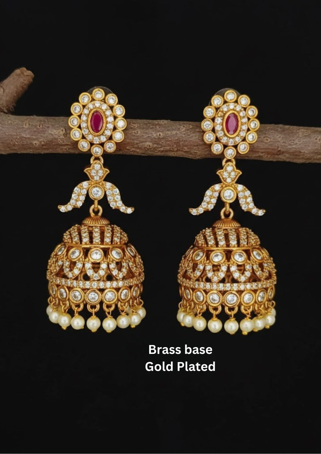 Kundan Gold Plated Jhumkas a83