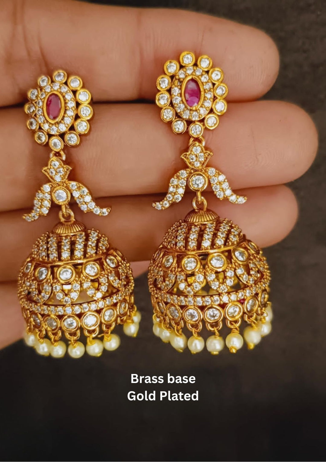 Kundan Gold Plated Jhumkas a83