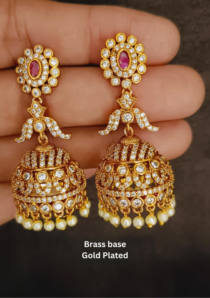 Kundan Gold Plated Jhumkas a83