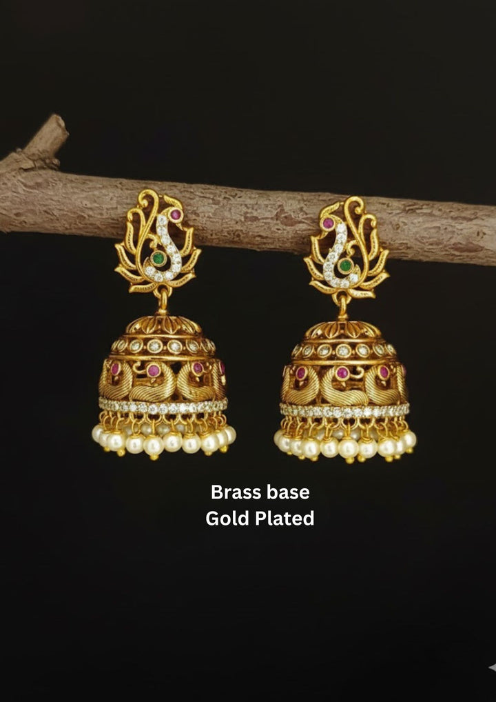 Kundan Gold Plated Jhumkas a81