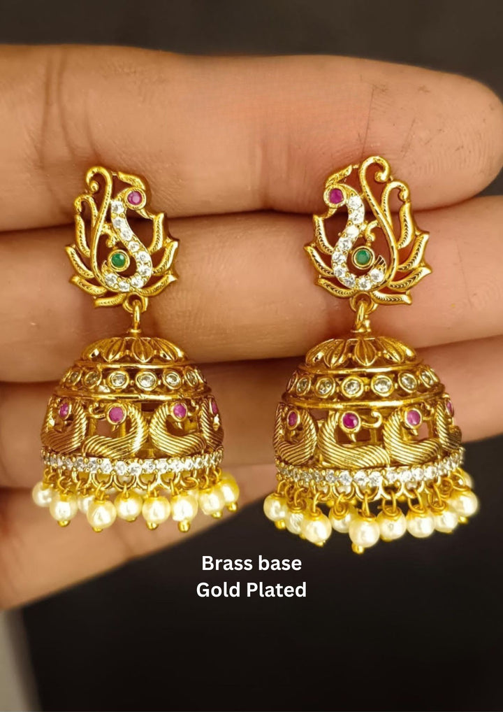 Kundan Gold Plated Jhumkas a81