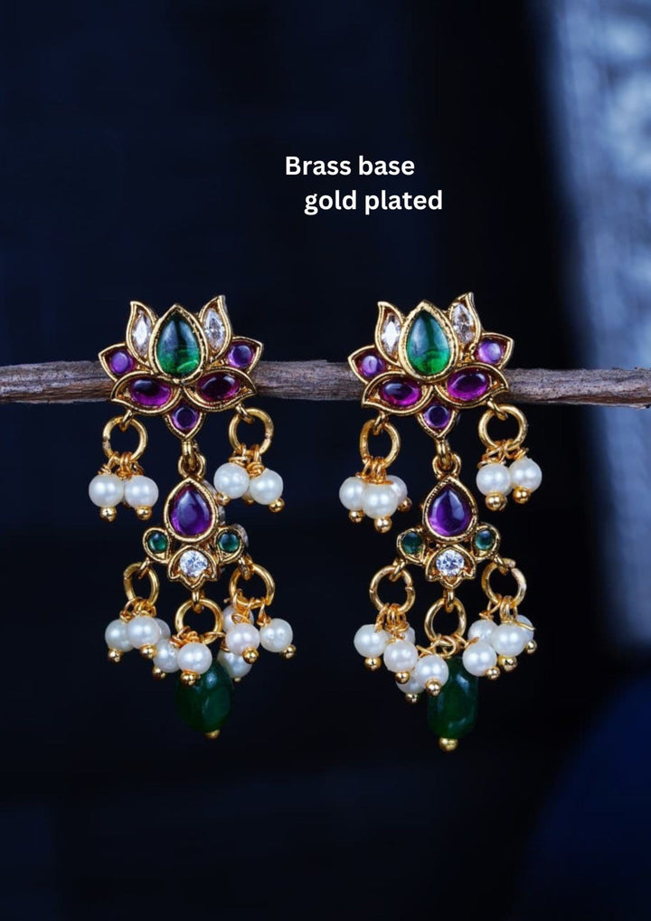 Kundan Gold Plated Earrings c102520