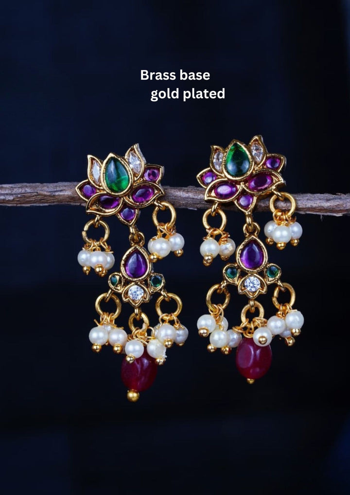 Kundan Gold Plated Earrings c102520