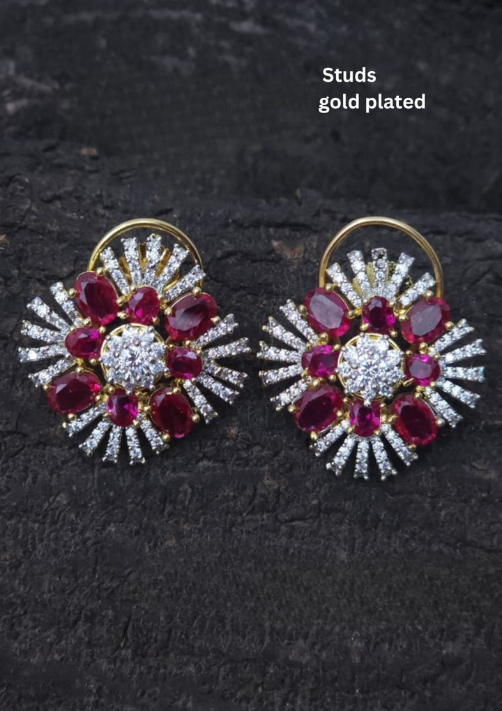 Pure Zirconian Diamond Gold Plated Studs r10660