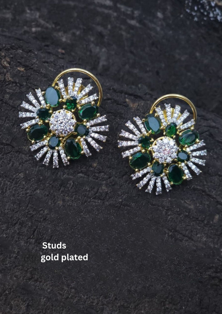 Pure Zirconian Diamond Gold Plated Studs r10660