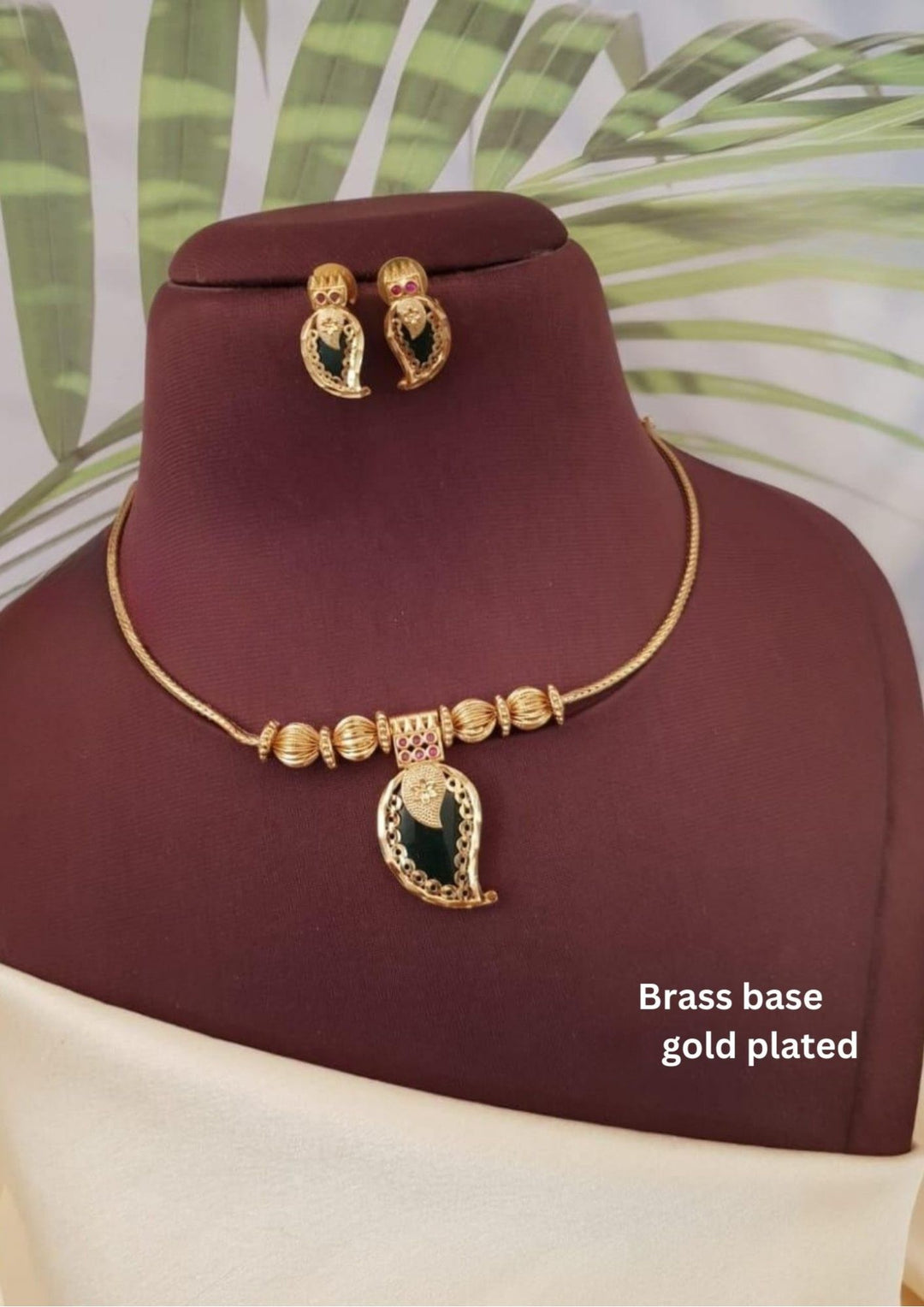 Kundan Gold Plated Necklace with Earrings g10599