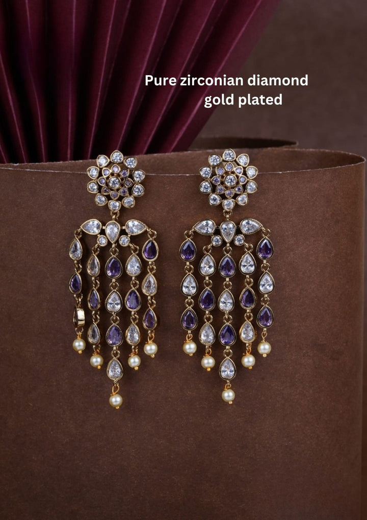 Pure Zirconian Diamond Gold Plated Earrings c106020