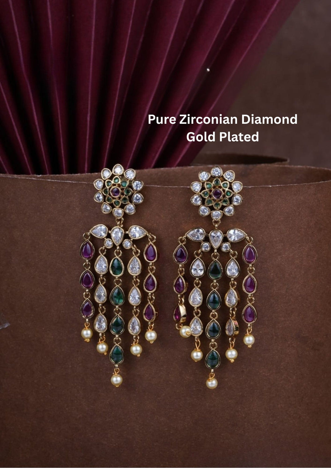 Pure Zirconian Diamond Gold Plated Earrings c106020