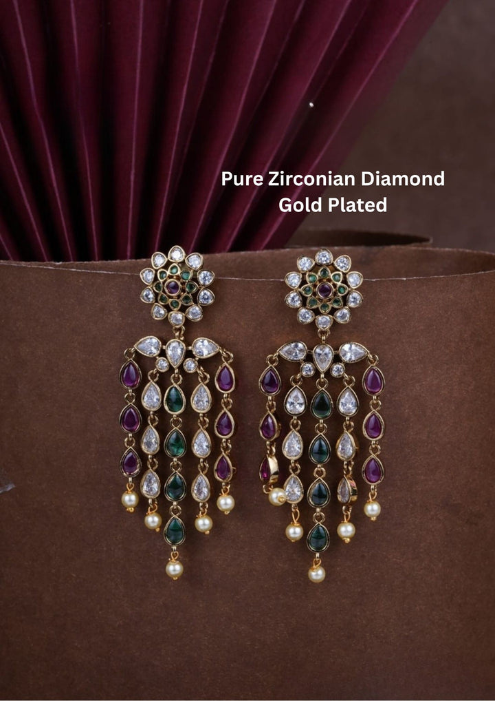 Pure Zirconian Diamond Gold Plated Earrings c106020