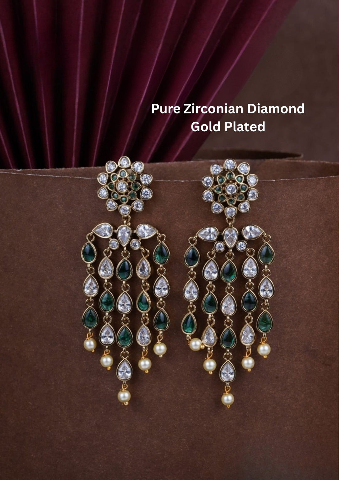Pure Zirconian Diamond Gold Plated Earrings c106020