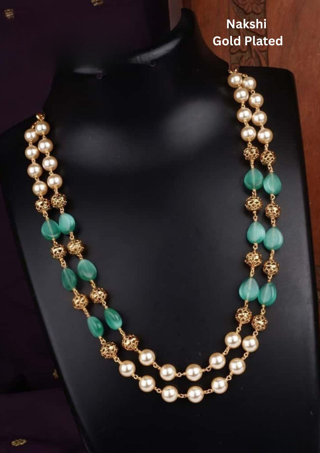 Nakshi Balls & Beads Gold Plated Necklace c107520