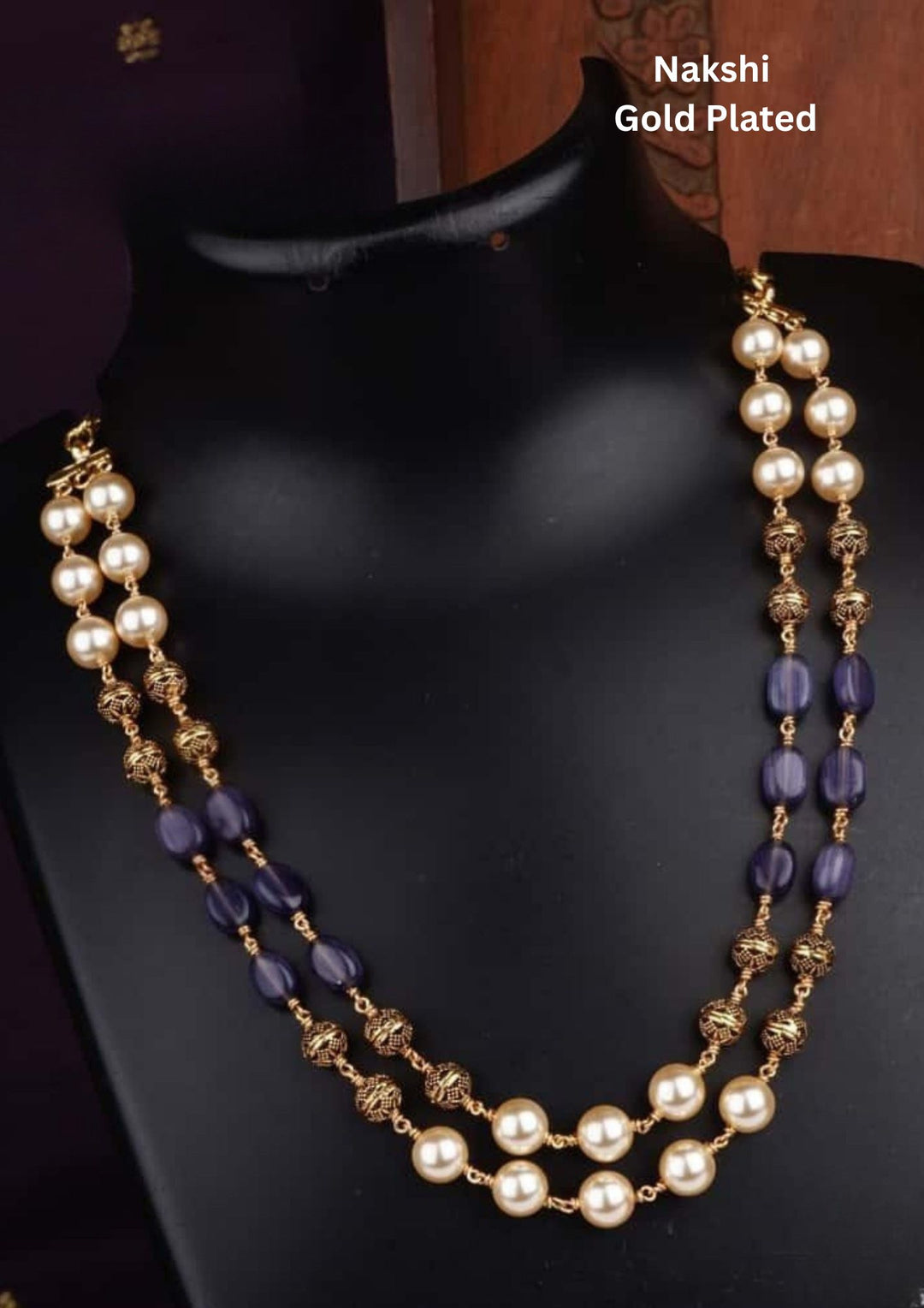 Nakshi Balls & Beads Gold Plated Necklace c107520