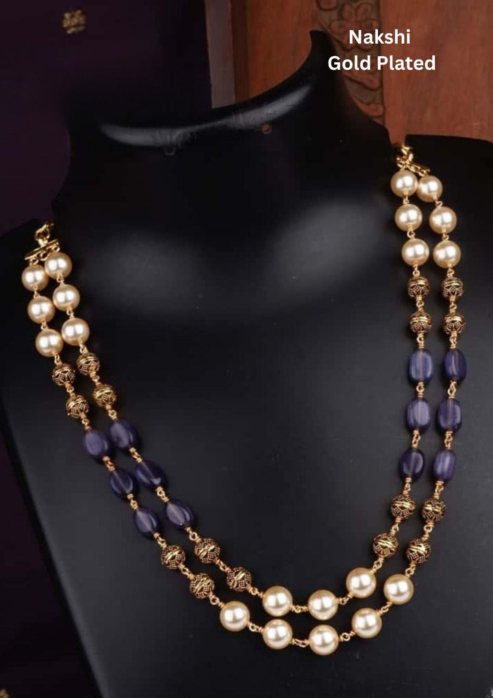 Nakshi Balls & Beads Gold Plated Necklace c107520