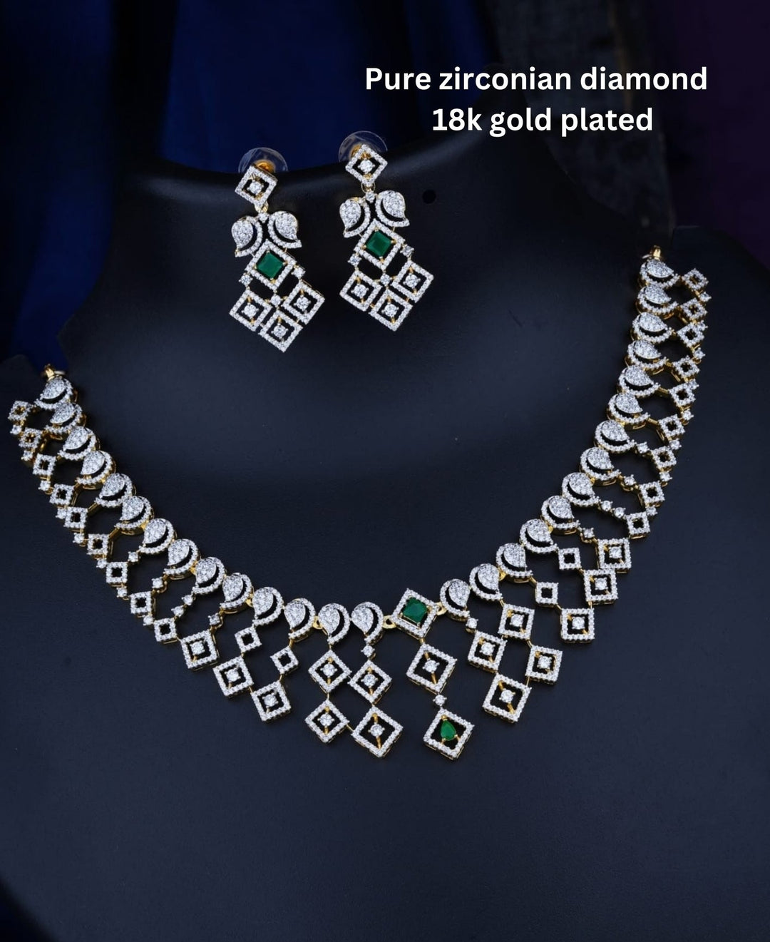 Pure Zirconian Diamond Necklace With Earrings c1016520