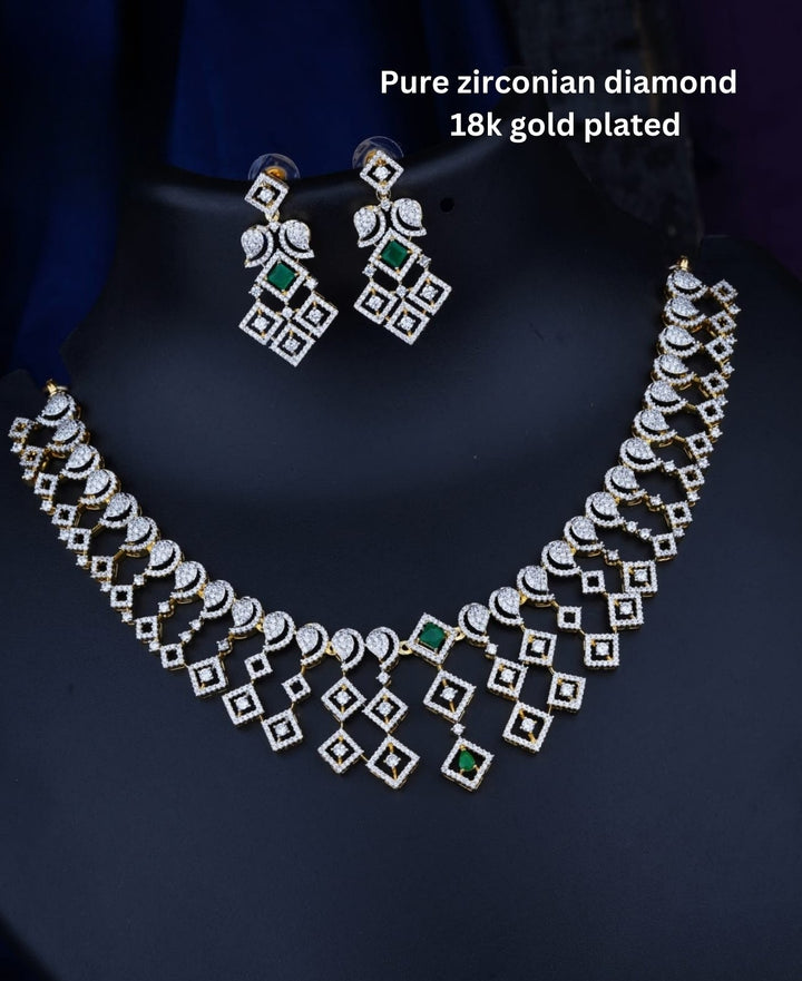 Pure Zirconian Diamond Necklace With Earrings c1016520