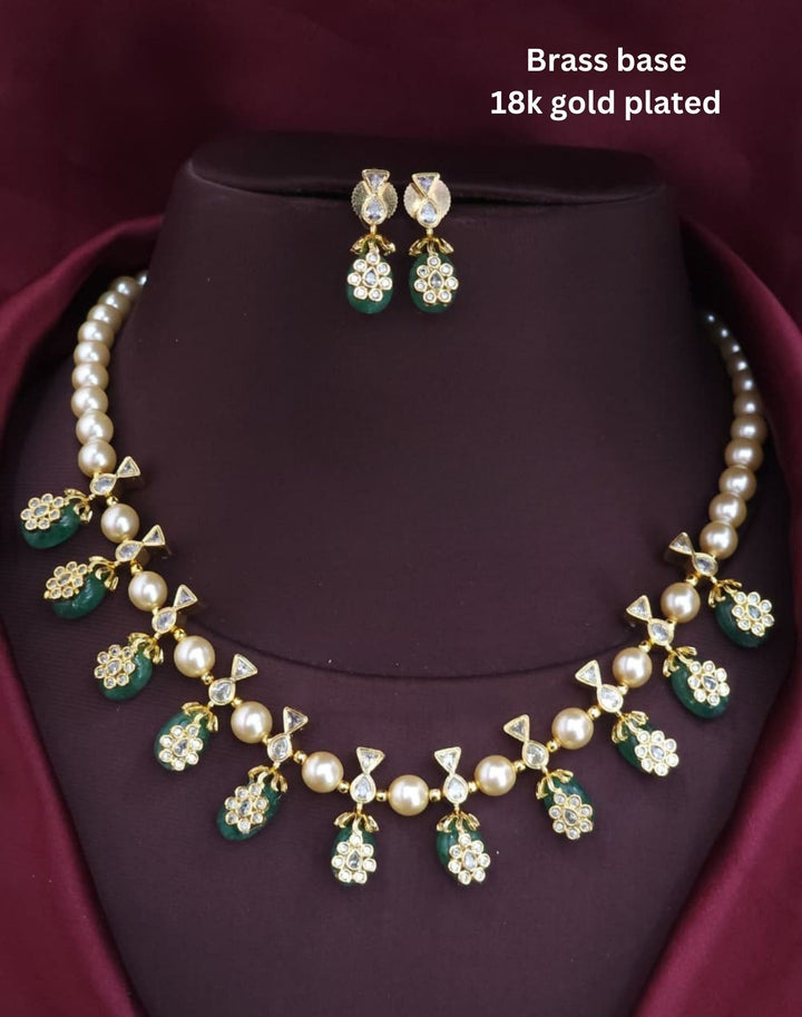 Kundan & Beads Necklace with Earrings r101080
