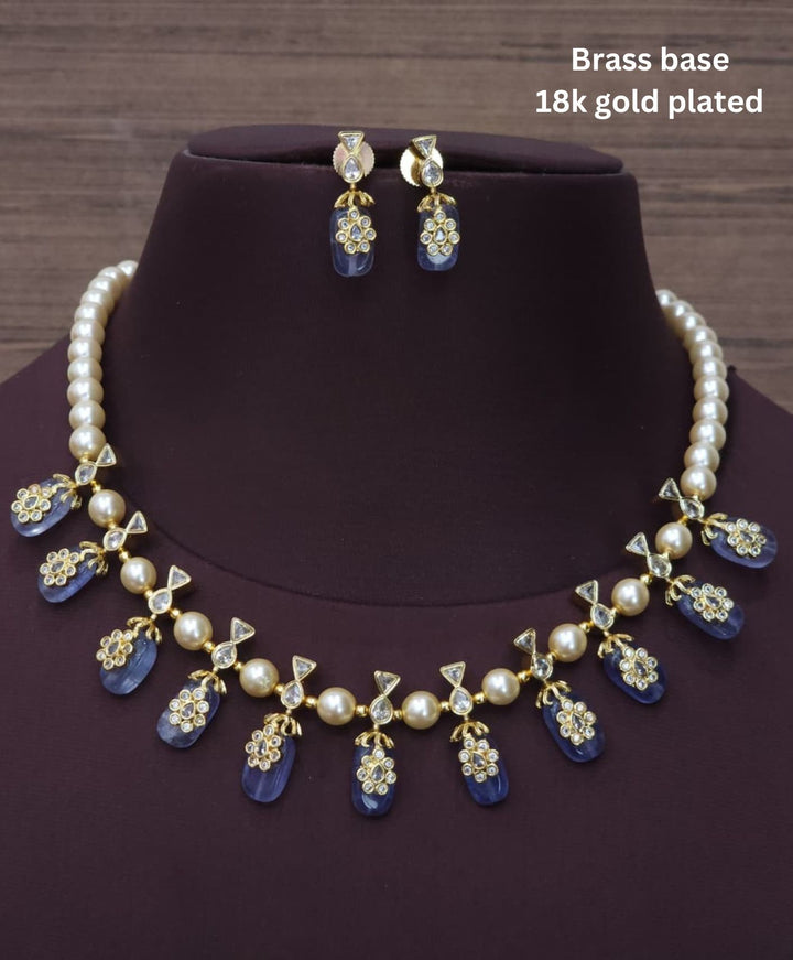 Kundan & Beads Necklace with Earrings r101080