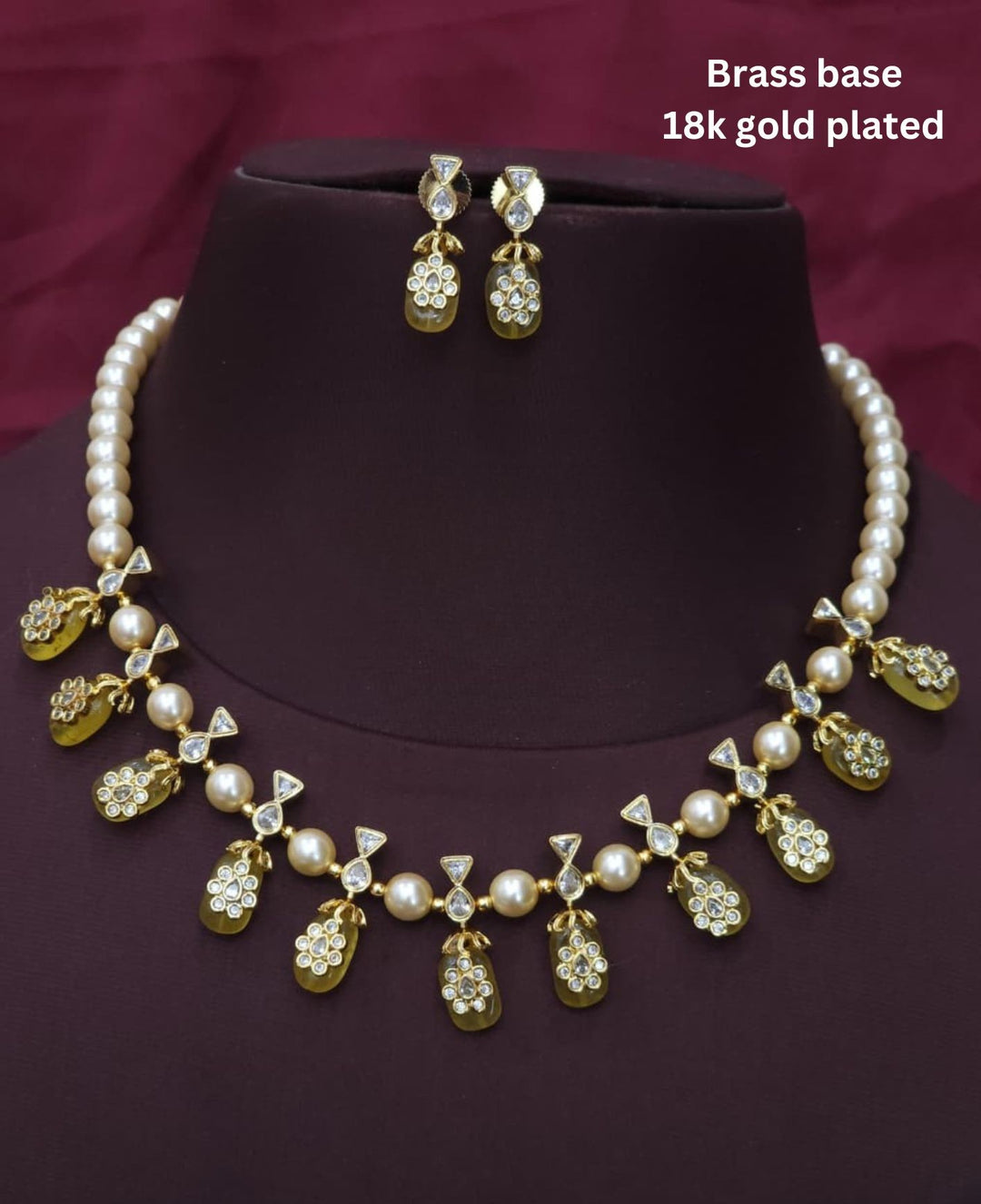 Kundan & Beads Necklace with Earrings r101080