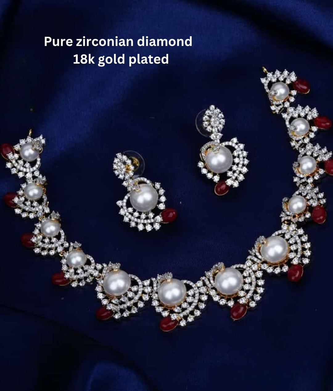 Pure Zirconian Diamond Necklace With Earrings c1012020