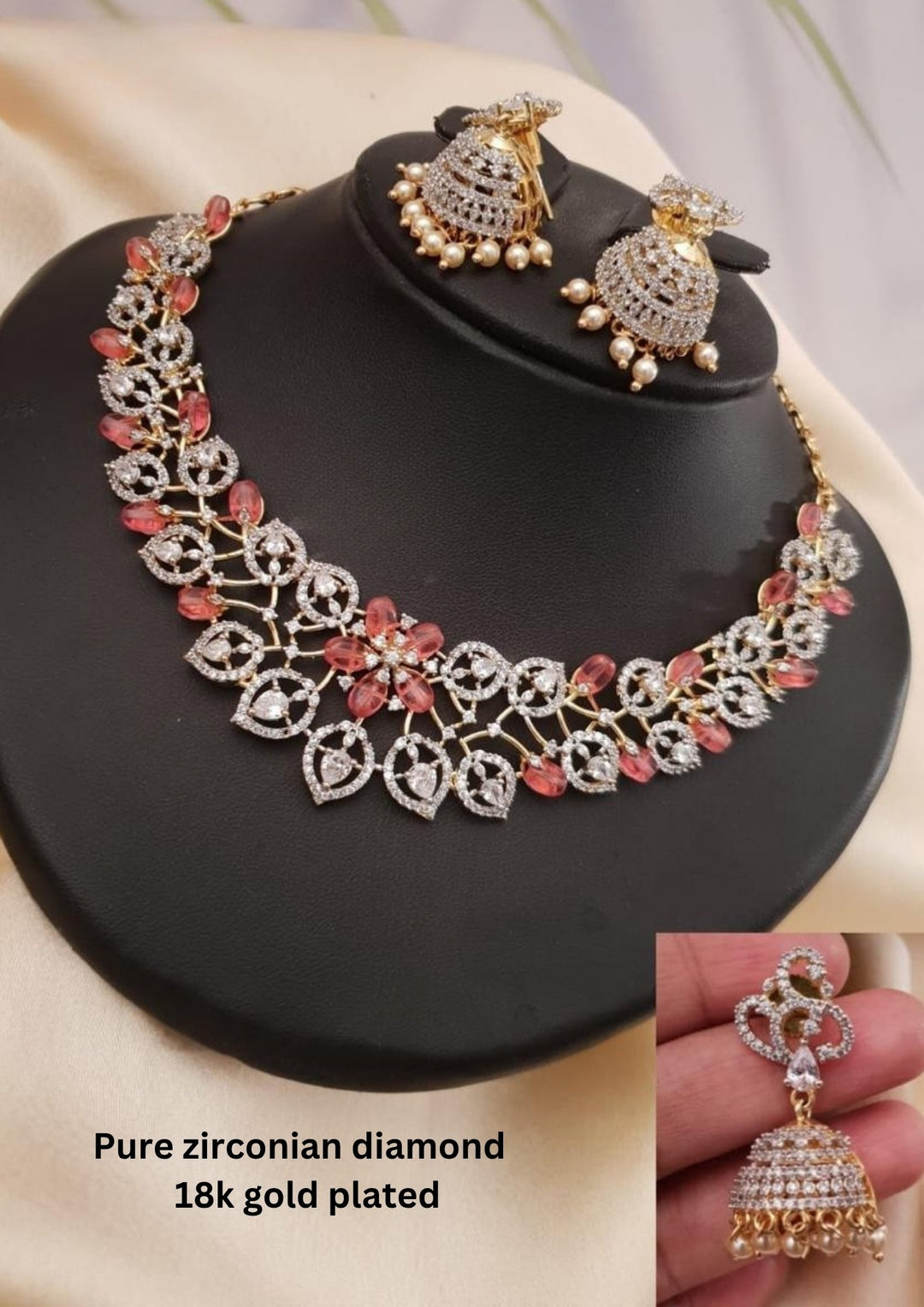 Pure Zirconian Diamond Necklace with Earrings g 101860