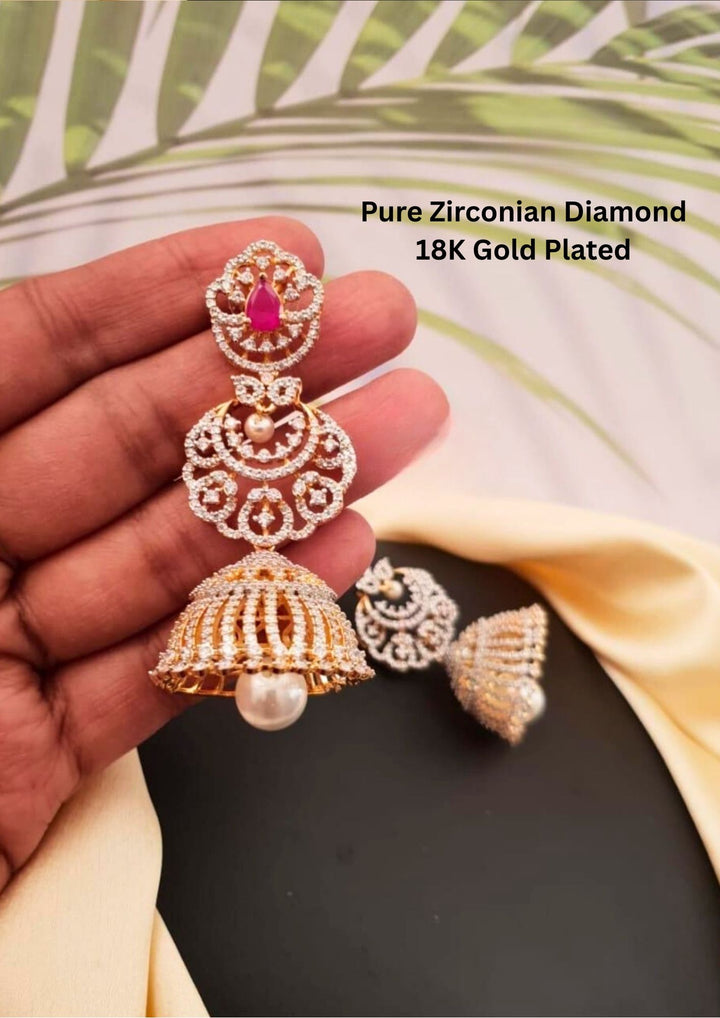 Pure Zirconian Diamond Gold Plated Earrings g101180