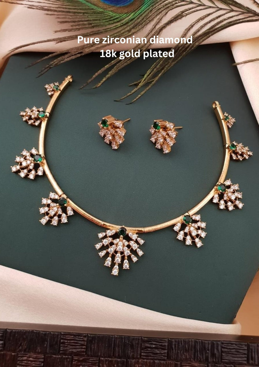 Pure Zirconian Diamond Necklace With Earrings g10799