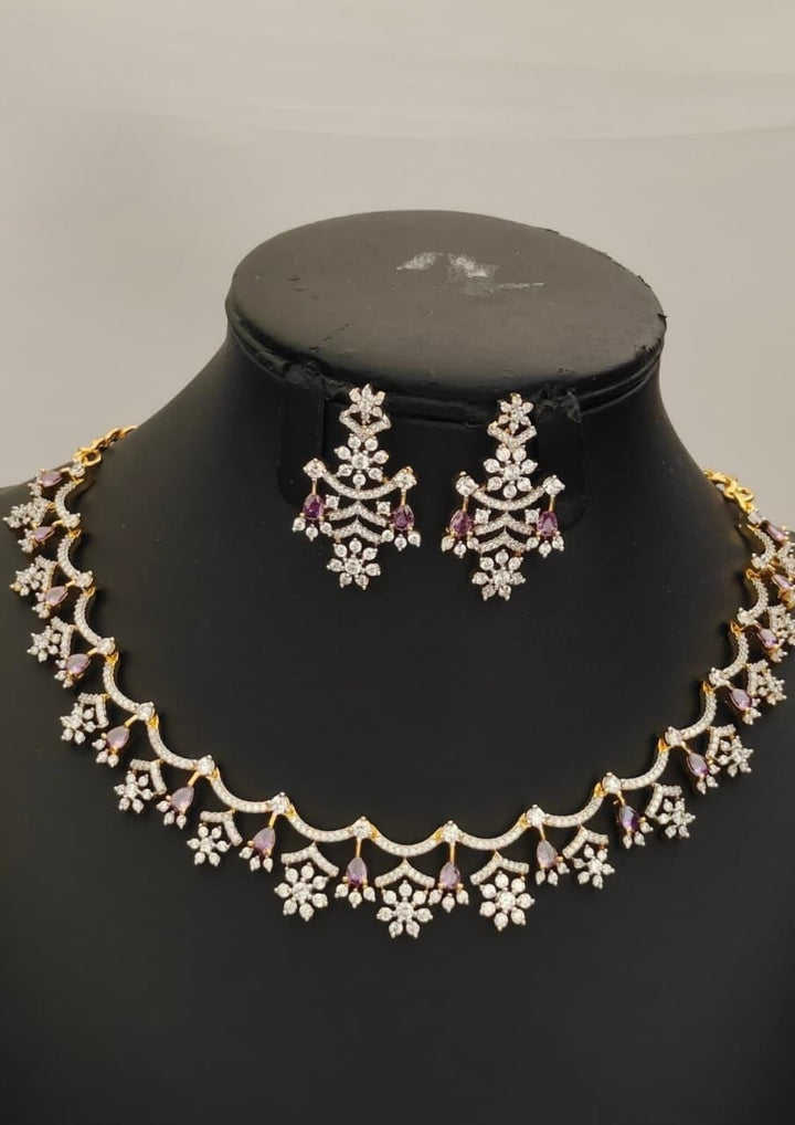 Pure Zirconian Diamond Necklace with Earrings s190551