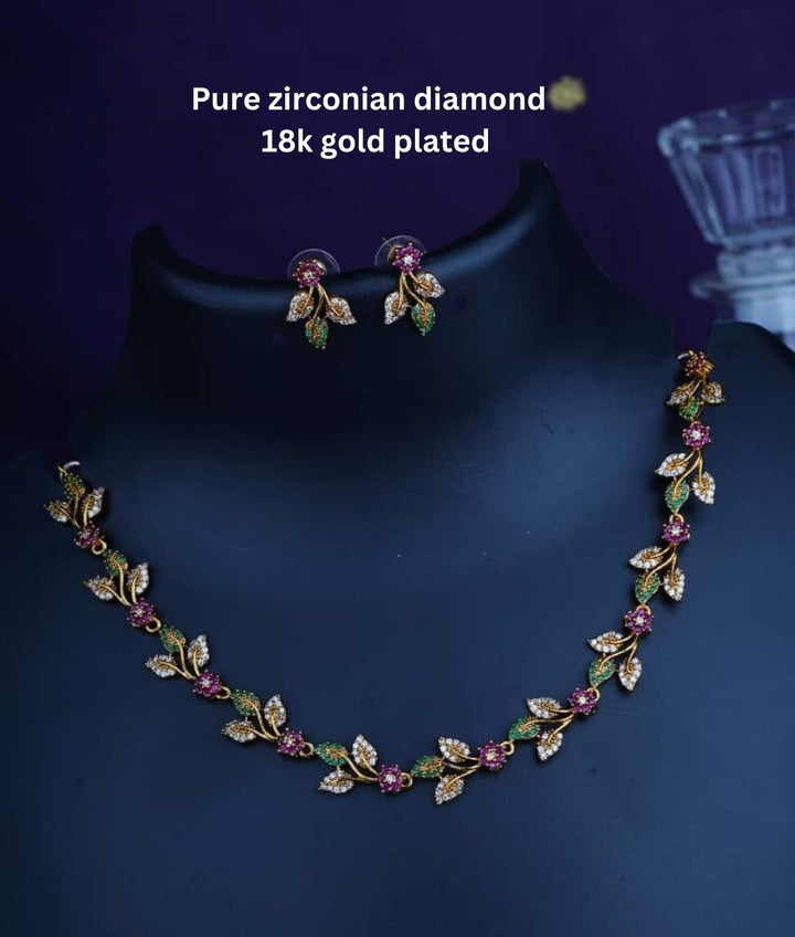 Pure Zirconian Diamond Necklace With Earrings c106020