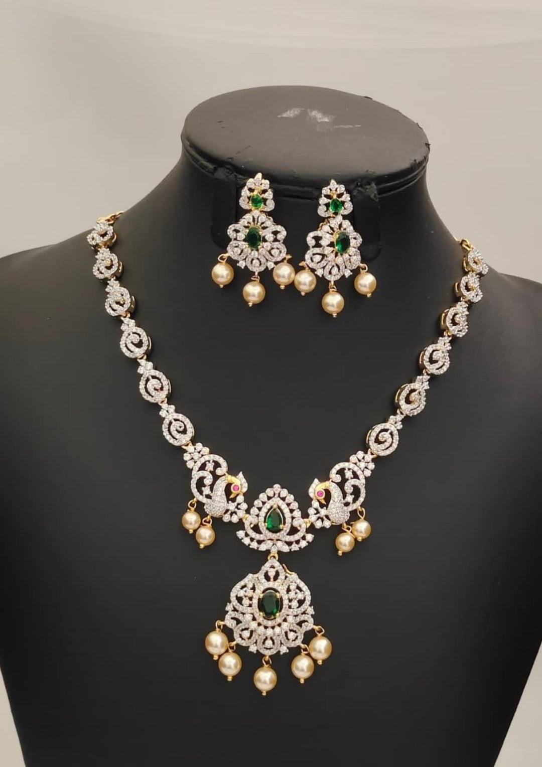 Pure Zirconian Diamond Necklace with Earrings s140011