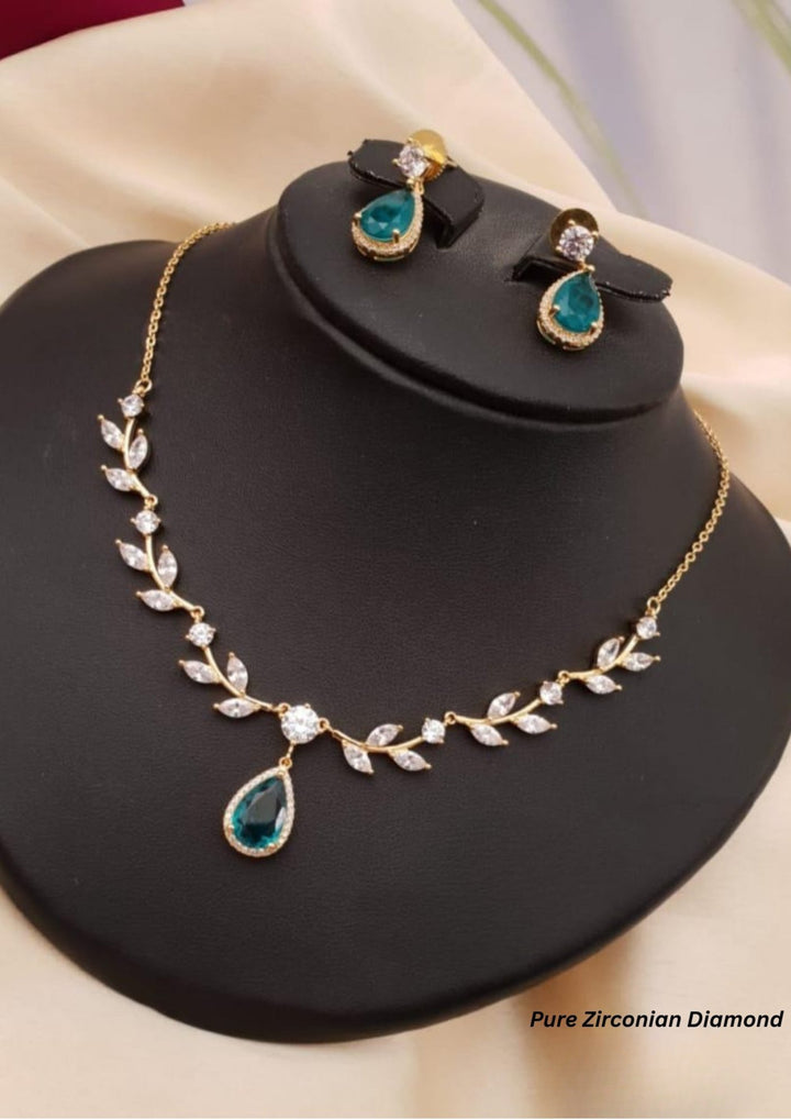 Pure Zirconian Diamond  Necklace with Earrings g 10980