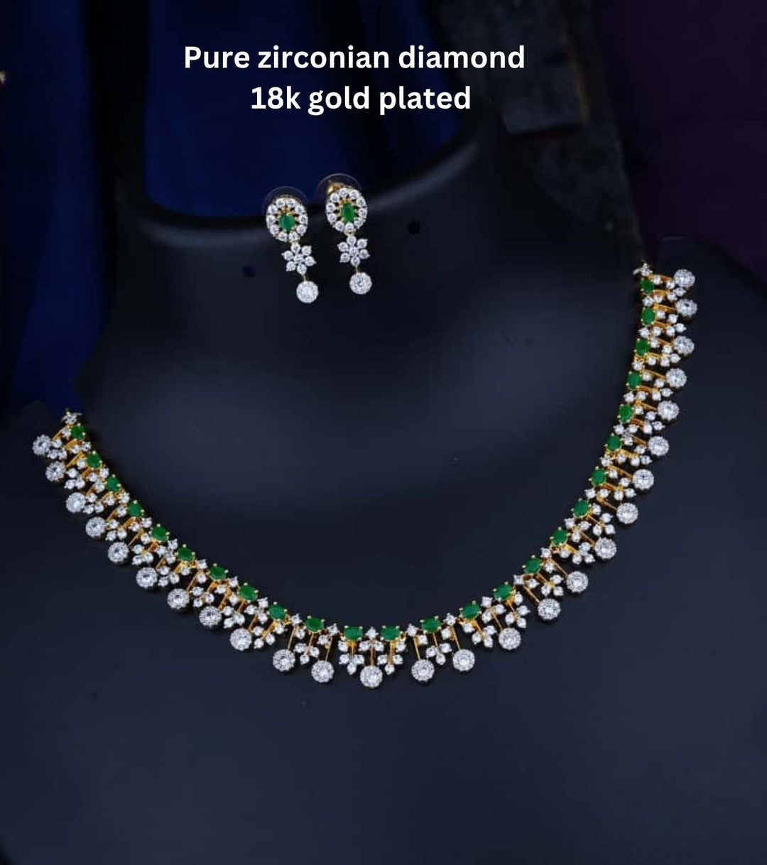 Pure Zirconian Diamond Necklace With Earrings c1011020