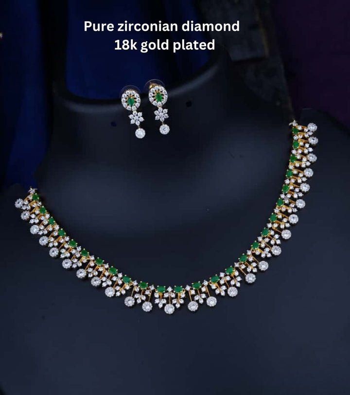 Pure Zirconian Diamond Necklace With Earrings c1011020