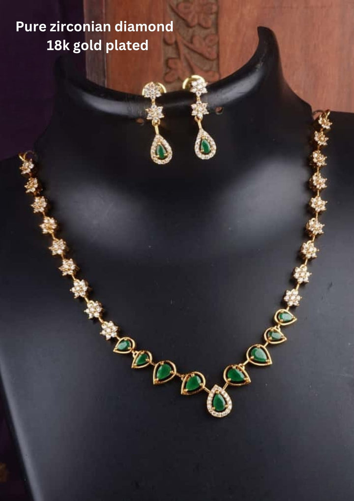 Pure Zirconian Diamond Necklace With Earrings c105020