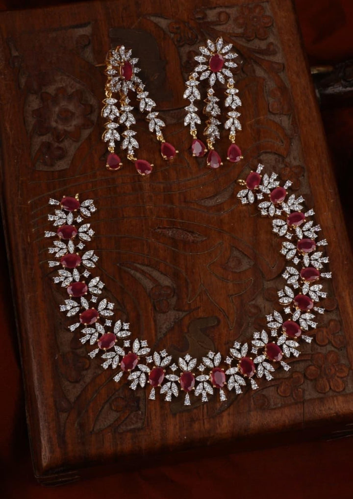 Pure Zirconian Diamond Necklace With Earrings c1012020