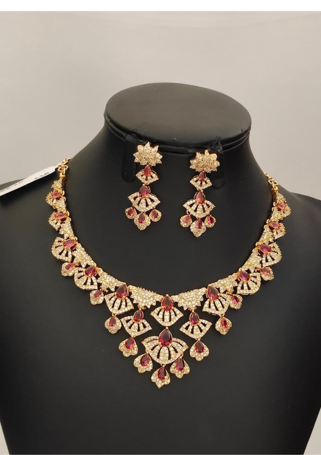 Pure Zirconian Diamond Necklace With Earrings s230591