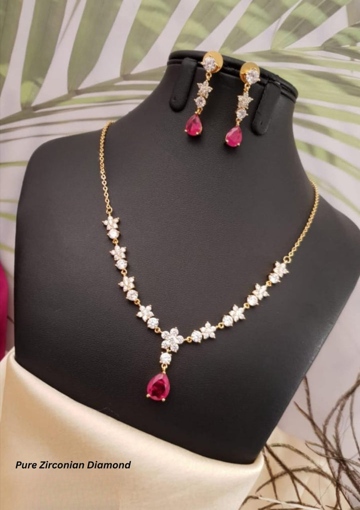 Pure Zirconian Diamond Necklace with Earrings g 10850
