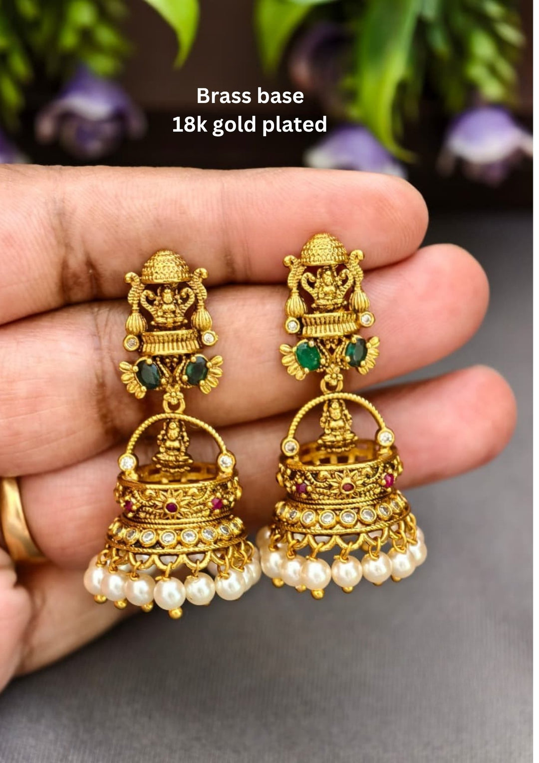 kundan Temple Jhumkas s80055