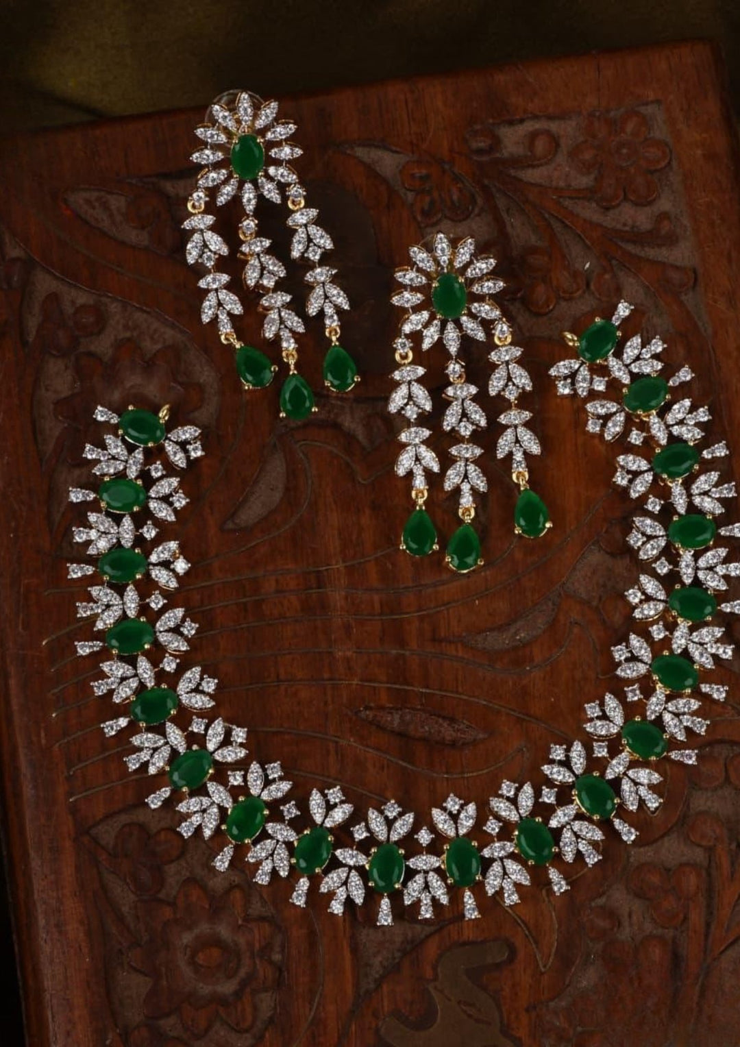 Pure Zirconian Diamond Necklace With Earrings c1012020