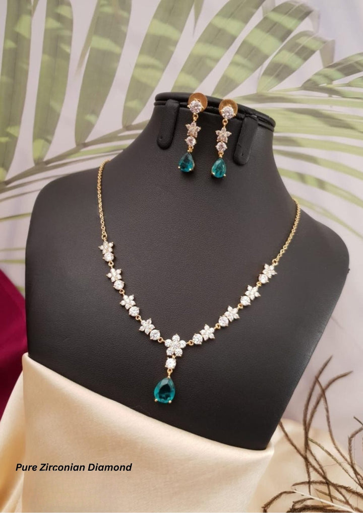 Pure Zirconian Diamond Necklace with Earrings g 10850