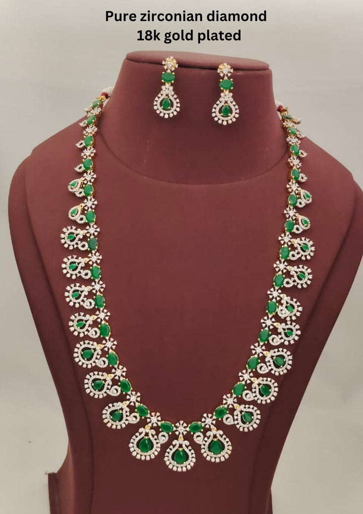 Pure Zirconian Diamond Necklace With Earrings s360023