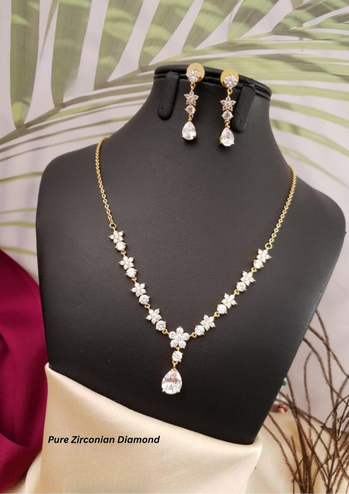 Pure Zirconian Diamond Necklace with Earrings g 10850