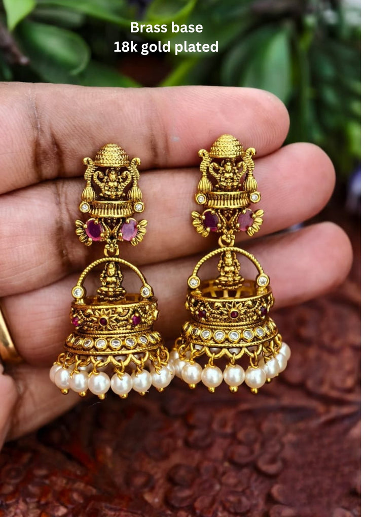 kundan Temple Jhumkas s80055